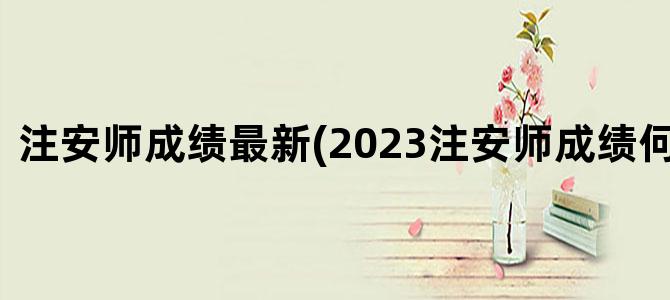 '注安师成绩最新(2023注安师成绩何时公布)'