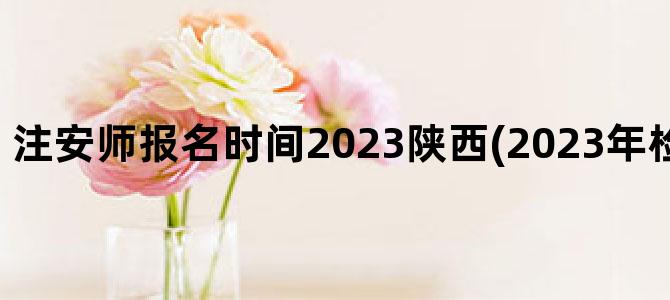'注安师报名时间2023陕西(2023年检验师报名时间)'