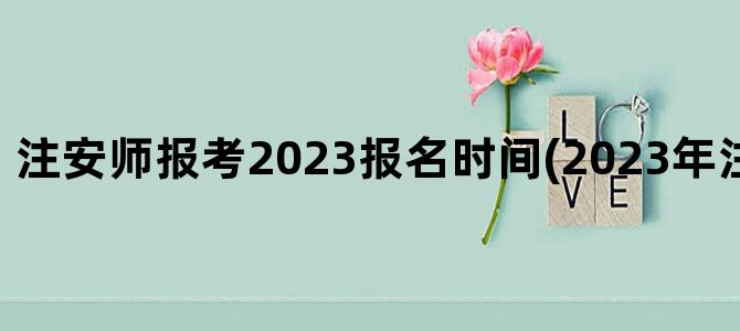 '注安师报考2023报名时间(2023年注安报考时间)'