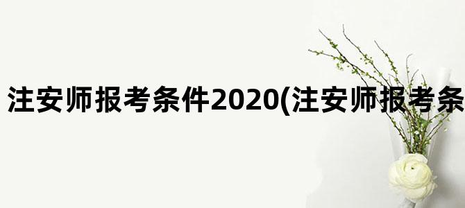 '注安师报考条件2020(注安师报考条件2023学历要求)'