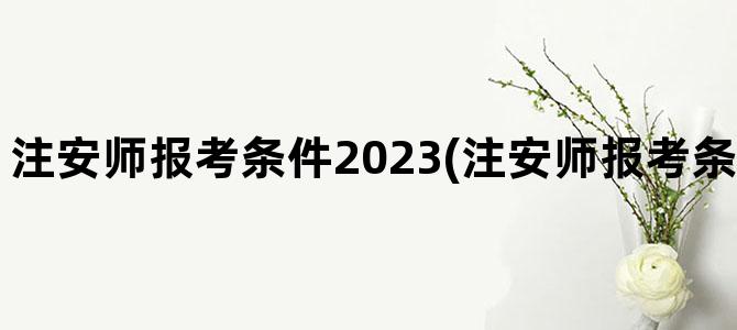 '注安师报考条件2023(注安师报考条件2023报名网址)'