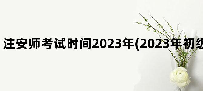 '注安师考试时间2023年(2023年初级中药师考试时间)'