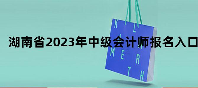'湖南省2023年中级会计师报名入口'