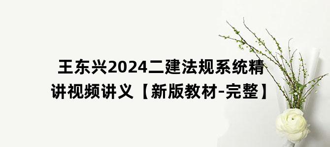 '王东兴2024二建法规系统精讲视频讲义【新版教材-完整】'