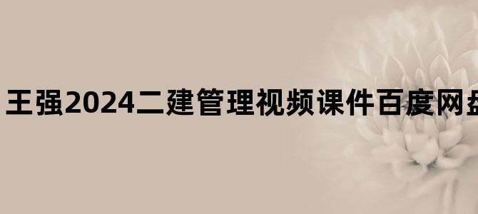 '王强2024二建管理视频课件百度网盘【基础务实班】'