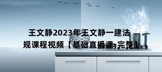 '王文静2023年王文静一建法规课程视频【基础直播课-完整】'