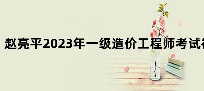 '赵亮平2023年一级造价工程师考试视频百度云'