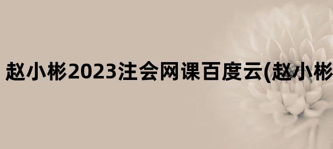 '赵小彬2023注会网课百度云(赵小彬网课百度网盘)'