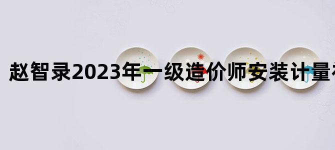 '赵智录2023年一级造价师安装计量视频讲义'