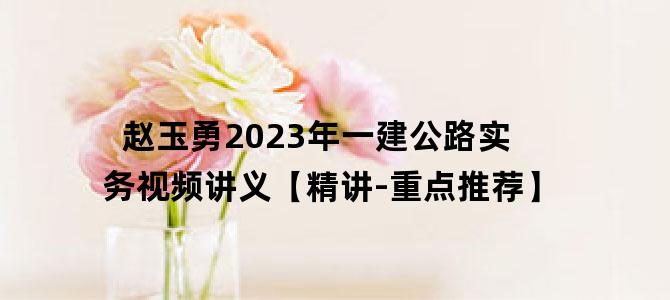 '赵玉勇2023年一建公路实务视频讲义【精讲-重点推荐】'