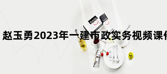 '赵玉勇2023年一建市政实务视频课件【面授精讲】'
