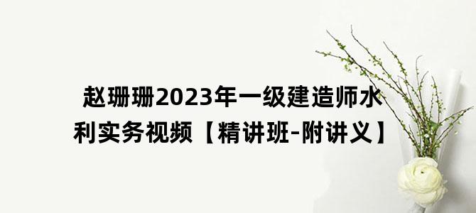 '赵珊珊2023年一级建造师水利实务视频【精讲班-附讲义】'