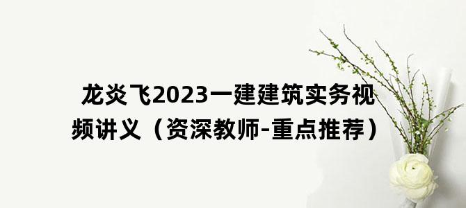 '龙炎飞2023一建建筑实务视频讲义（资深教师-重点推荐）'